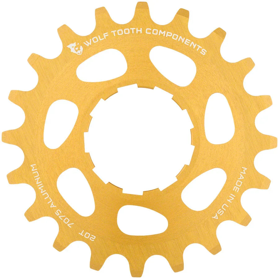 Single Speed Aluminum Cog - 20t Compatible with 3/32" Chains Gold - Bicycle Warehouse