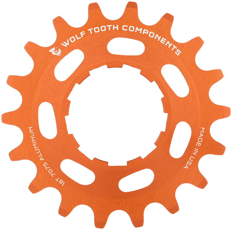Single Speed Aluminum Cog - 18t Compatible 3/32" Chains Orange - Bicycle Warehouse