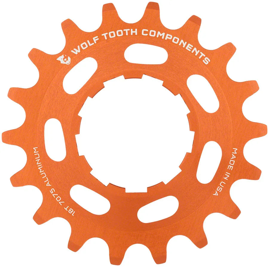 Single Speed Aluminum Cog - 18t Compatible 3/32" Chains Orange - Bicycle Warehouse