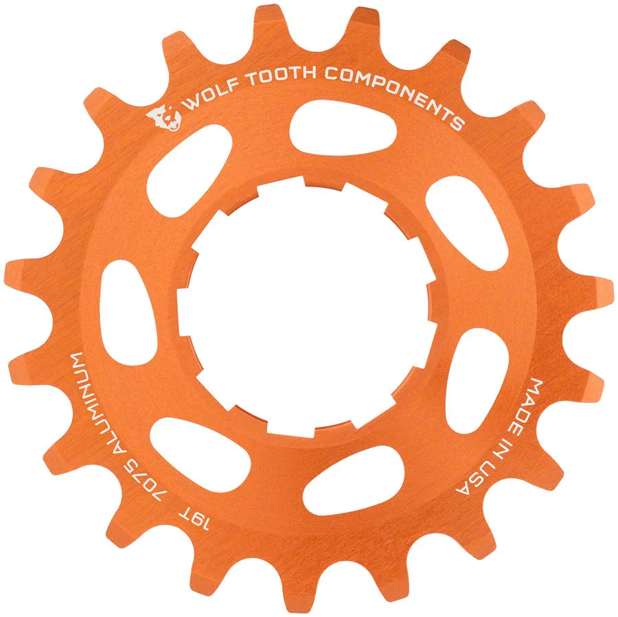 Single Speed Aluminum Cog - 19t Compatible 3/32" Chains Orange - Bicycle Warehouse
