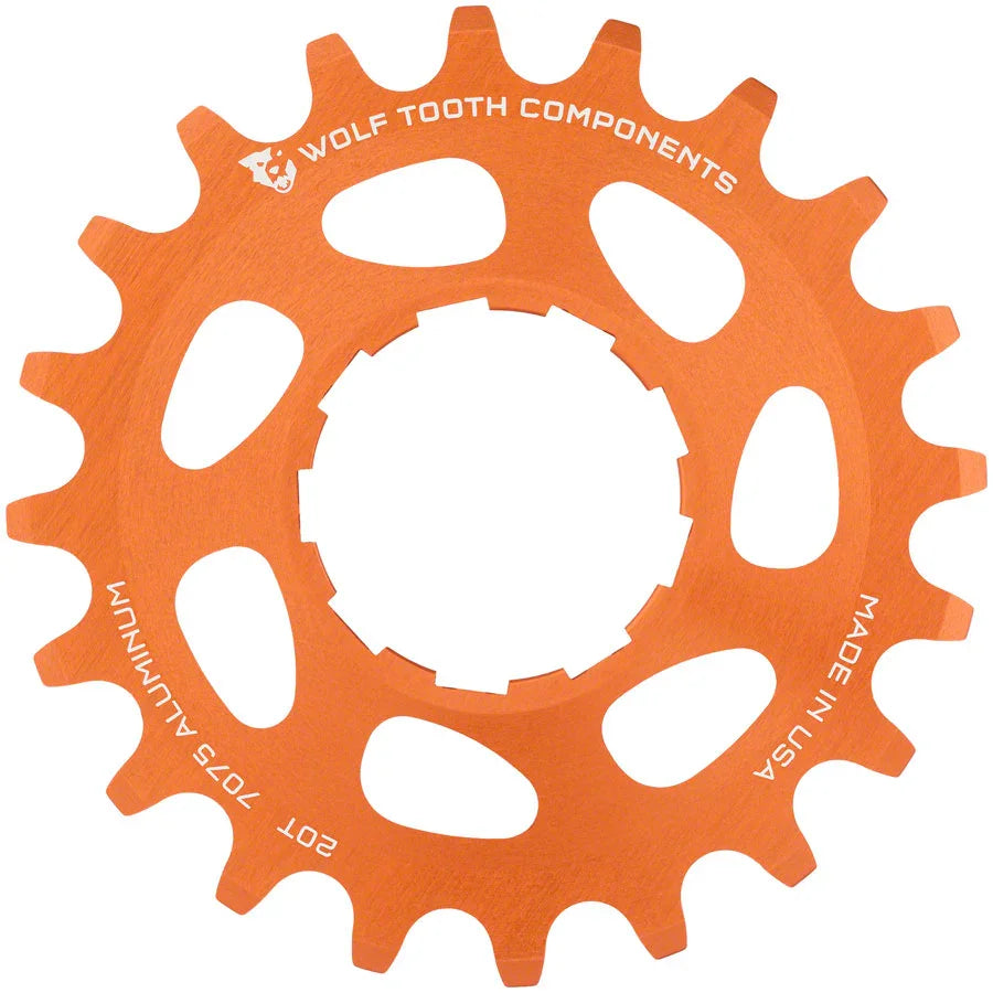 Single Speed Aluminum Cog - 20t Compatible 3/32" Chains Orange - Bicycle Warehouse