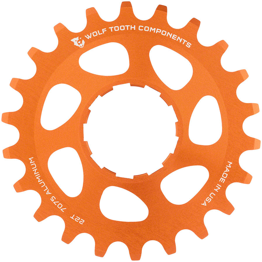 Single Speed Aluminum Cog - 22t Compatible 3/32" Chains Orange - Bicycle Warehouse