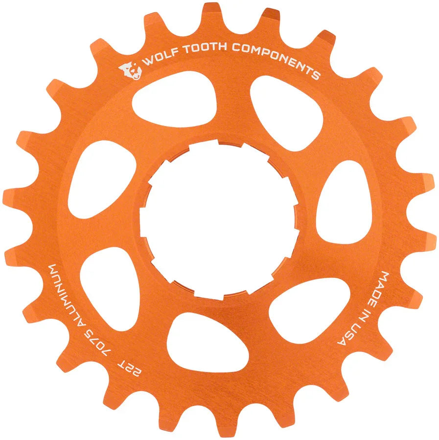Single Speed Aluminum Cog - 22t Compatible 3/32" Chains Orange - Bicycle Warehouse