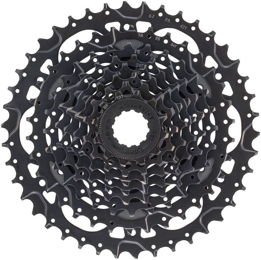 Acolyte Cassette - 8 Speed 12-42t Black ED Coated - Bicycle Warehouse