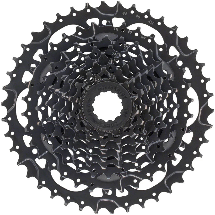Acolyte Cassette - 8 Speed 12-42t Black ED Coated - Bicycle Warehouse