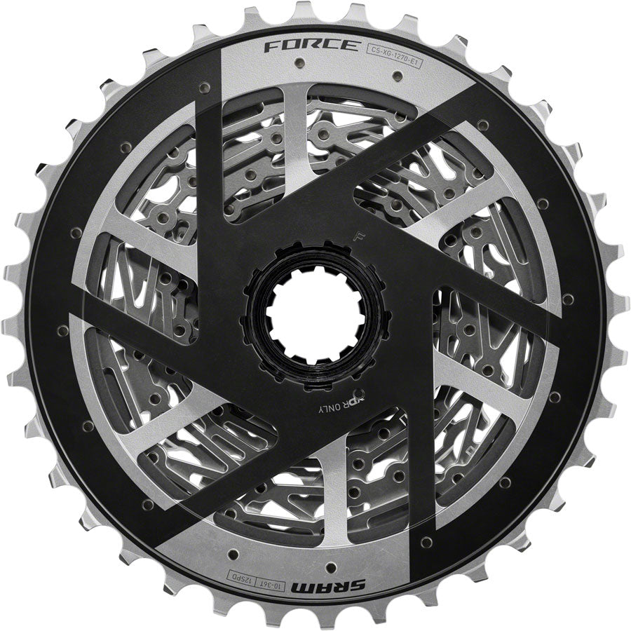 SRAM Force XG-1270 Cassette - 12-Speed 10-36t Silver For XDR Driver Body E1 - Bicycle Warehouse