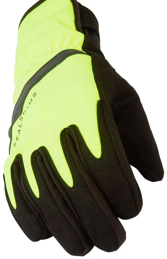 Bodham Waterproof Gloves - Yellow/Black Full Finger Medium - Bicycle Warehouse