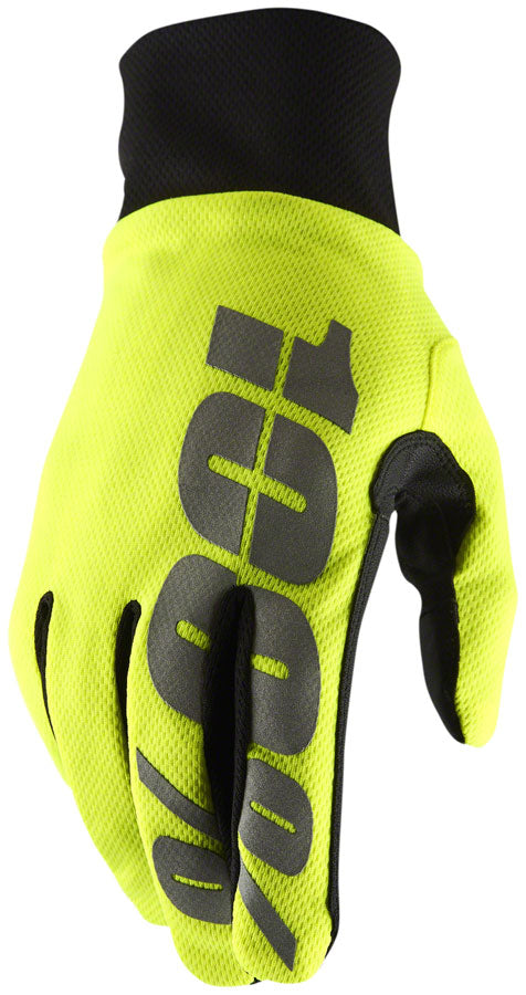 Hydromatic Gloves - Neon Yellow Full Finger Mens Medium - Bicycle Warehouse