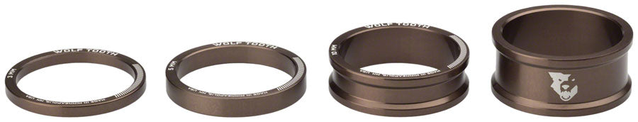 Precision Headset Spacers - 3/5/10/15mm Espresso - Bicycle Warehouse