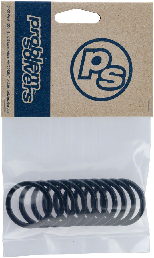 Headset Stack Spacer - 25.4 3mm Aluminum Black Bag of 10 - Bicycle Warehouse