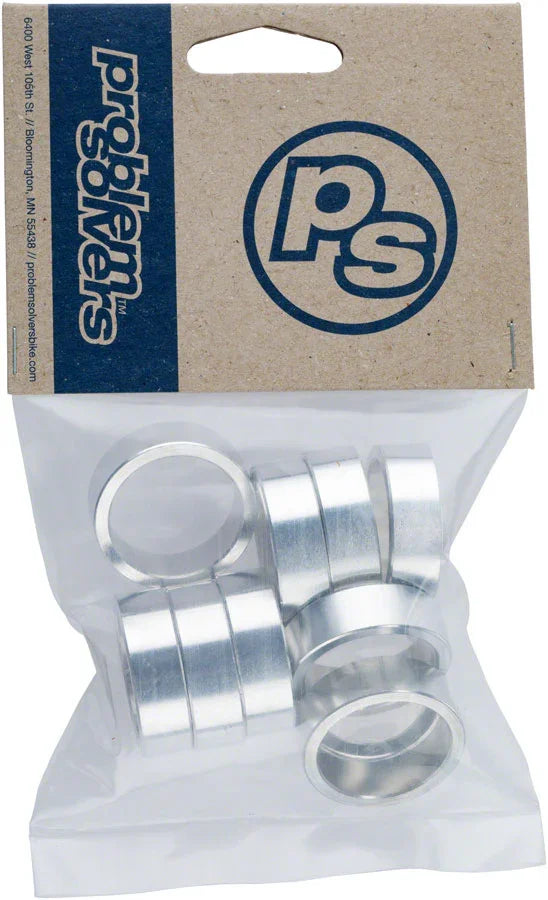 Headset Stack Spacer - 25.4 10mm Aluminum Silver Bag of 10 - Bicycle Warehouse