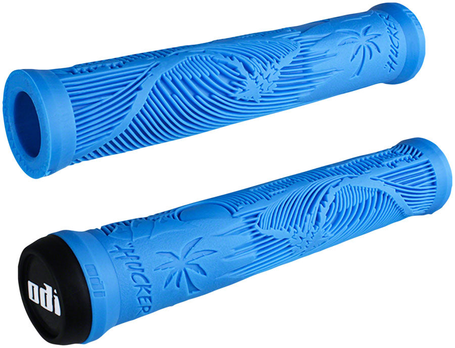 Hucker Grips - Blue Flangeless - Bicycle Warehouse
