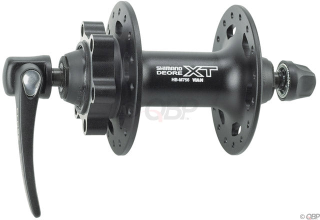 XT HB-M756 Front Hub - QR x 100mm 6-Bolt Black 36h - Bicycle Warehouse