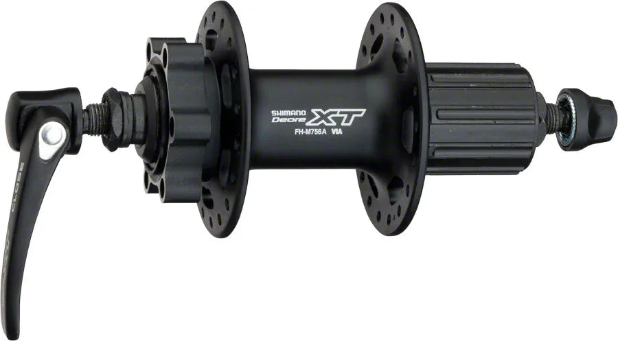 XT FH-M756-A Rear Hub - QR x 135mm 6-Bolt HG10 Black 36H - Bicycle Warehouse