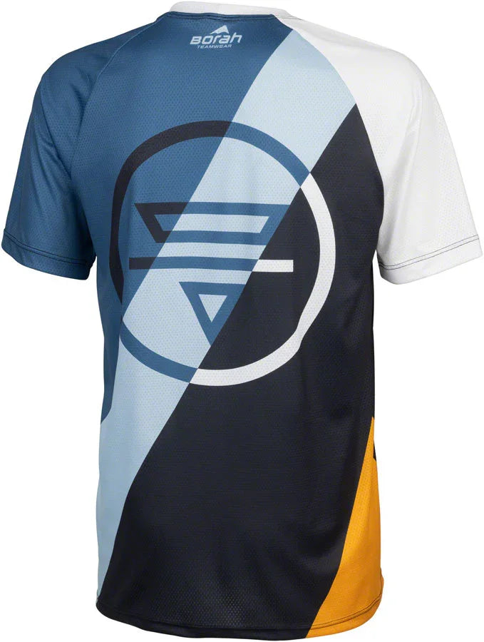 Waypoint Mens MTB Jersey - White Blue Lite Blue Black Gold Medium - Bicycle Warehouse