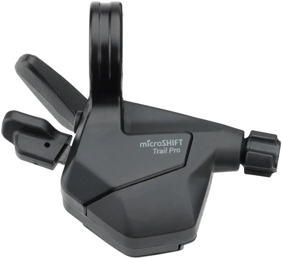 microSHIFT ADVENT Trail Trigger Pro Right Shifter - 1 x 9 Speed Silicone Thumb Pad ADVENT Compatible Only BLK - Bicycle Warehouse