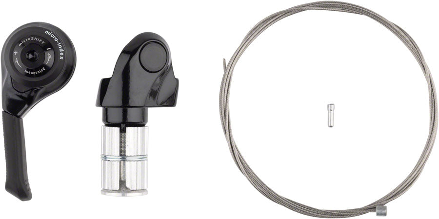 microSHIFT Left Bar End Mountain Shifter - Double/Triple Friction Shimano Compatible - Bicycle Warehouse