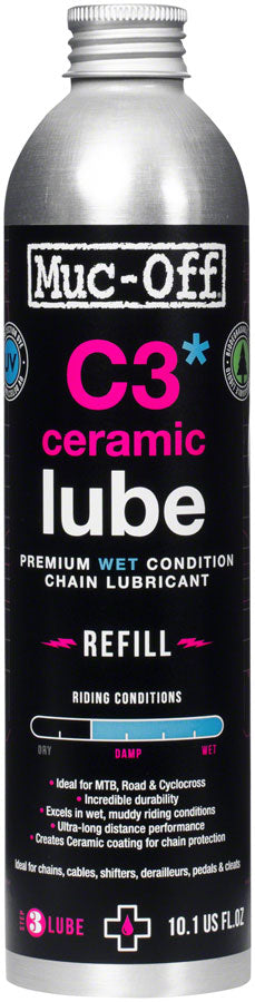 C3 Wet Ceramic Bike Chain Lube - 300ml, Aluminum Refill Bottle