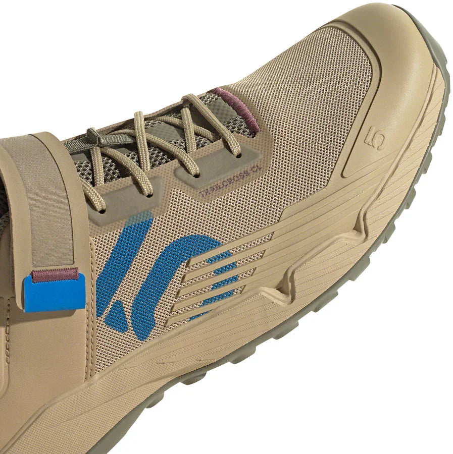 Trailcross Mountain Clipless Shoes - Mens Beige Tone/Blue Rush/Orbit Green 6 - Bicycle Warehouse