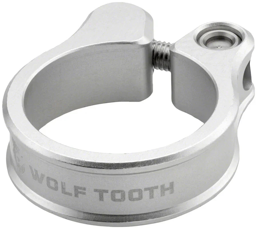 Seatpost Clamp - 34.9mm Raw Silver - Bicycle Warehouse