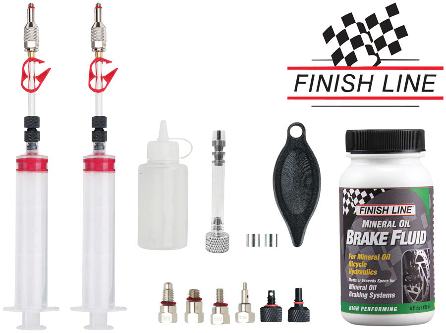 Pro Mineral Oil Bleed Kit - Shimano Magura Tektro TRP Hayes Adapters Included - Bicycle Warehouse