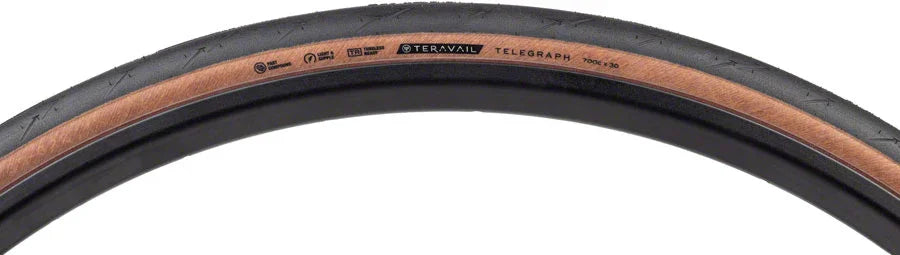 Telegraph Tire - 700 x 30 Tubeless Folding Tan Light and Supple - Bicycle Warehouse