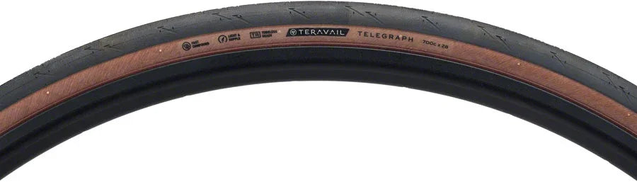 Telegraph Tire - 700 x 28 Tubeless Folding Tan Light and Supple - Bicycle Warehouse