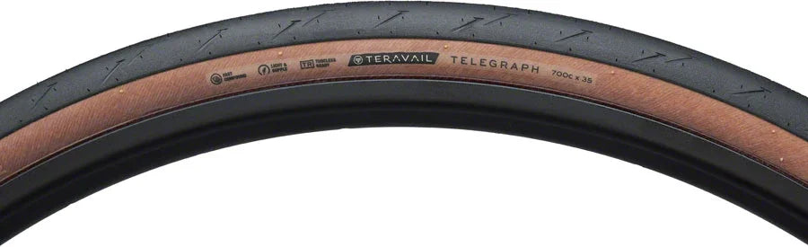 Telegraph Tire - 700 x 35 Tubeless Folding Tan Light and Supple - Bicycle Warehouse