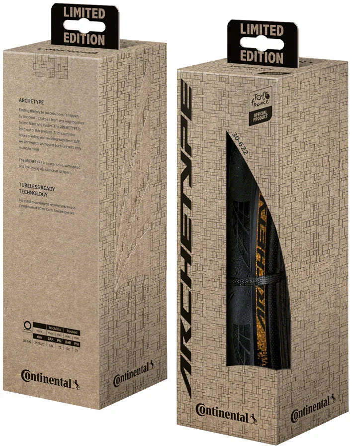 Continental Archetype Tire Tour de France Limited Edition BLKChili ACT Lazer Grip - 700 x 30c - Bicycle Warehouse