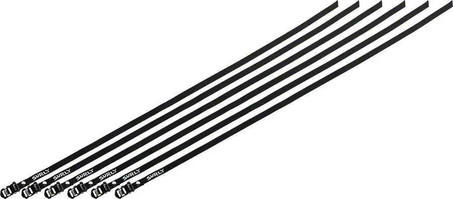 Junk Strap 120cm Rack Strap: Black with Stainless Buckle~ 6-Pack - Bicycle Warehouse