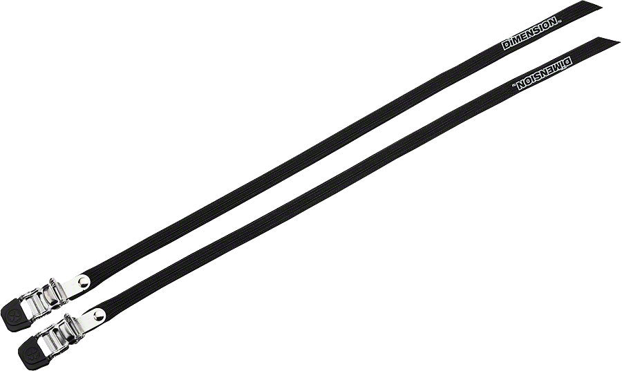 Nylon 440mm Pro Toe Straps Black Pair - Bicycle Warehouse
