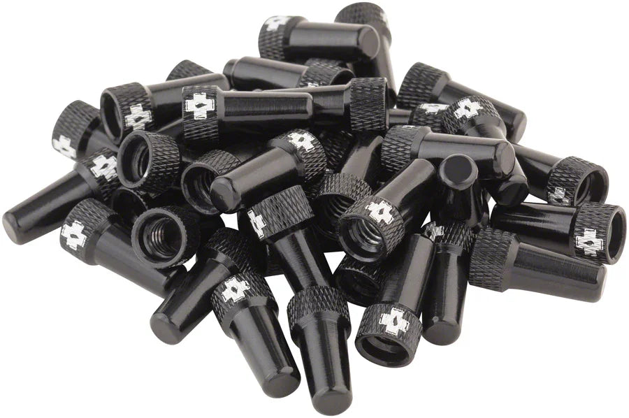 Tubeless Valve Box Refill - Black Cap Pack of 40 - Bicycle Warehouse