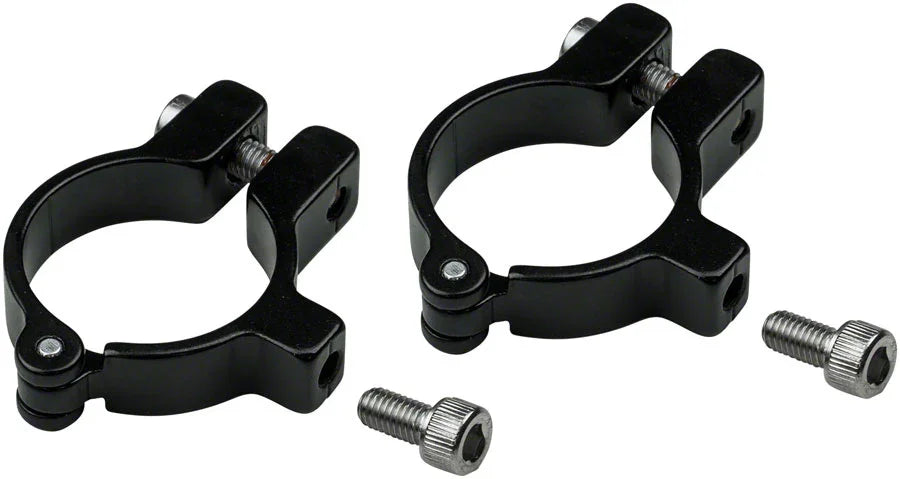 Hinged Water Bottle Cage Clamps - 28.6mm Black - Bicycle Warehouse