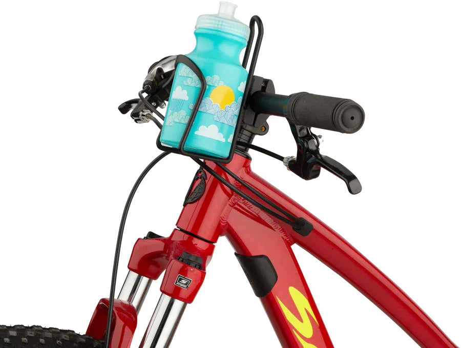 Kids Water Bottle and Cage Kit - Clouds w/ Black Cage - Bicycle Warehouse