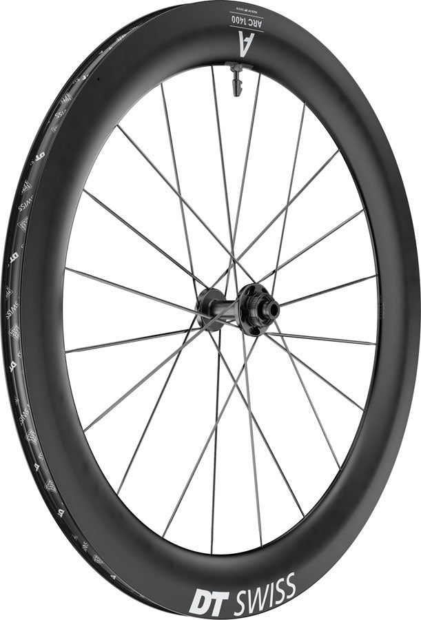 DT Swiss ARC 1400 DiCut 65 Front Wheel - 700 12 x 100mm Center-Lock Black - Bicycle Warehouse