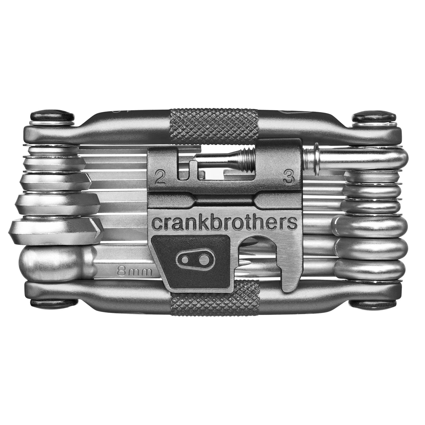Crankbrothers Multi-19 Mini Tool with Flask Nickel - Bicycle Warehouse