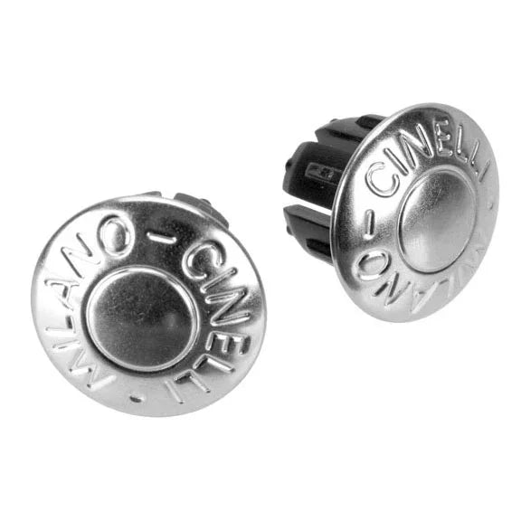 Milano Bar End Plugs Metal Silver Pair - Bicycle Warehouse