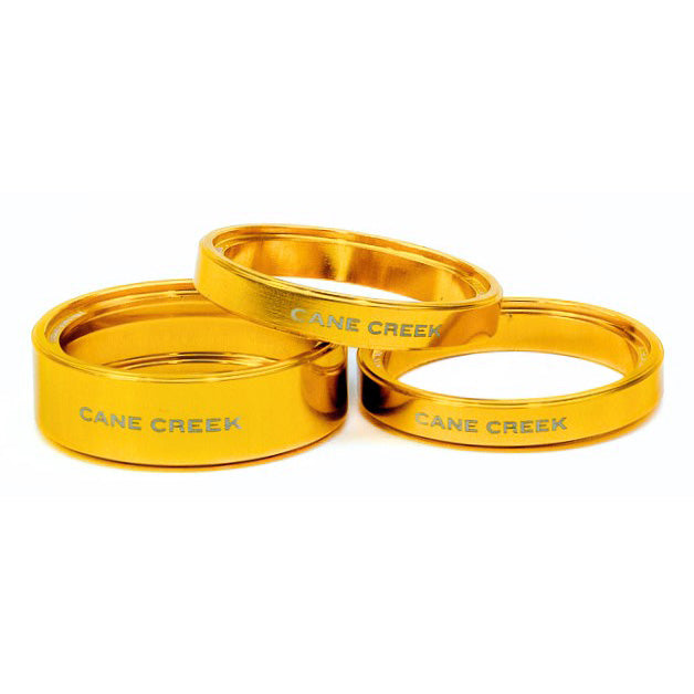 Interlok Chroma Studio Headset Spacer Kit - (1) 10mm (2) 5mm Gold - Bicycle Warehouse