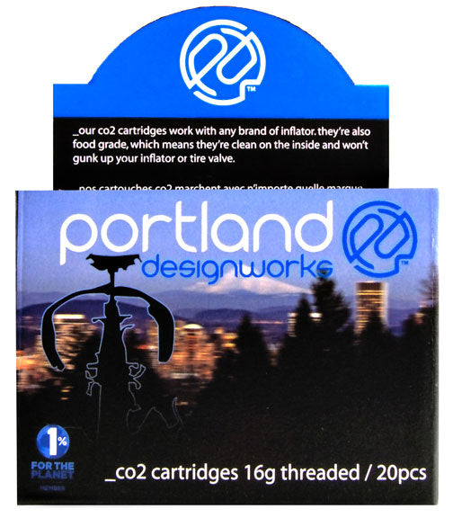 Portland Design Works CO2 Cartridge 16g Threaded 20/Box - Bicycle Warehouse