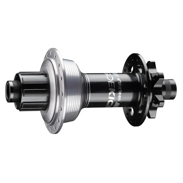 e*thirteen Sidekick Rear Hub - 12 x 148mm 6-Bolt XD BLK/Sterling Silver 28H - Bicycle Warehouse