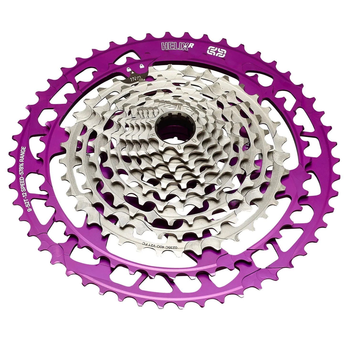 e*thirteen Helix Race Cassette - 12-Speed 9-52t Eggplant - Bicycle Warehouse