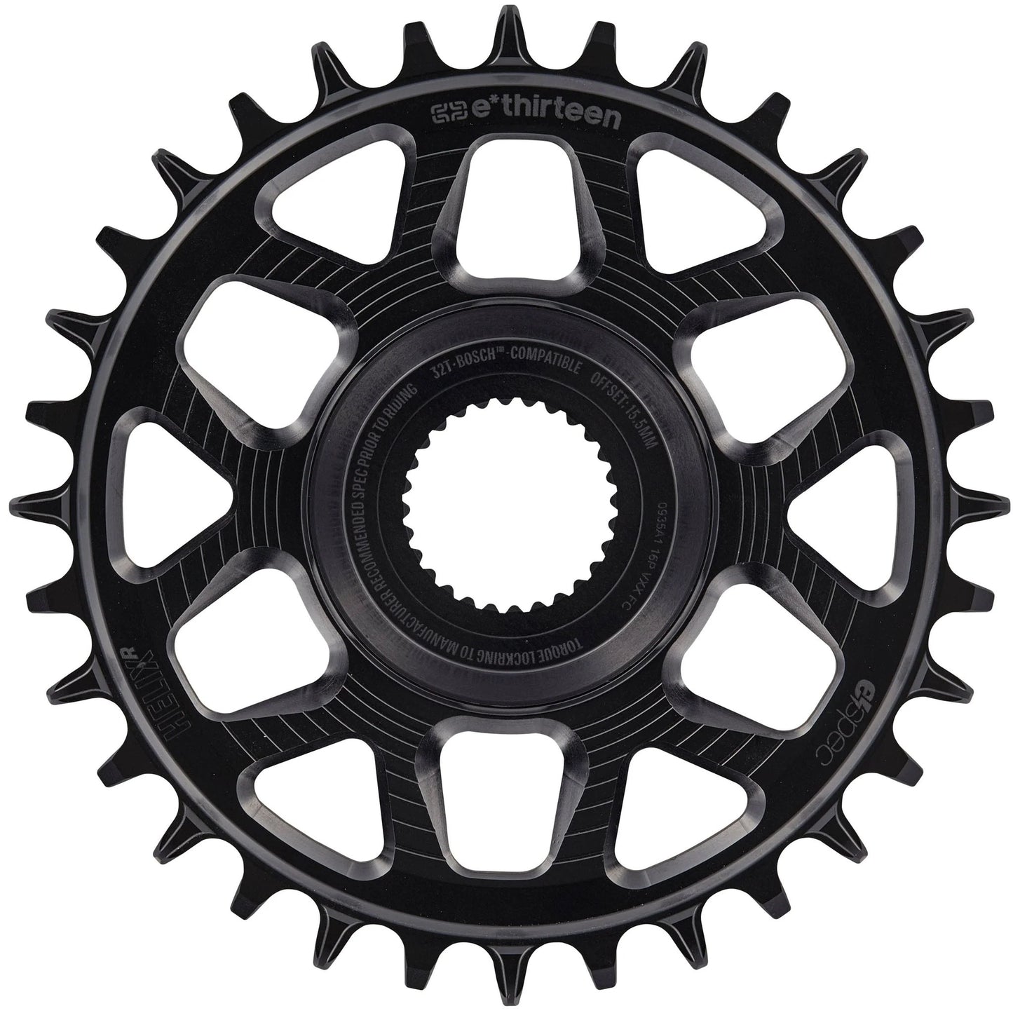 e*thirteen Helix Race e*spec Chainring - Bosch Gen4 Direct Mount 13mm Offset 32T 11/12 Speed BLK - Bicycle Warehouse