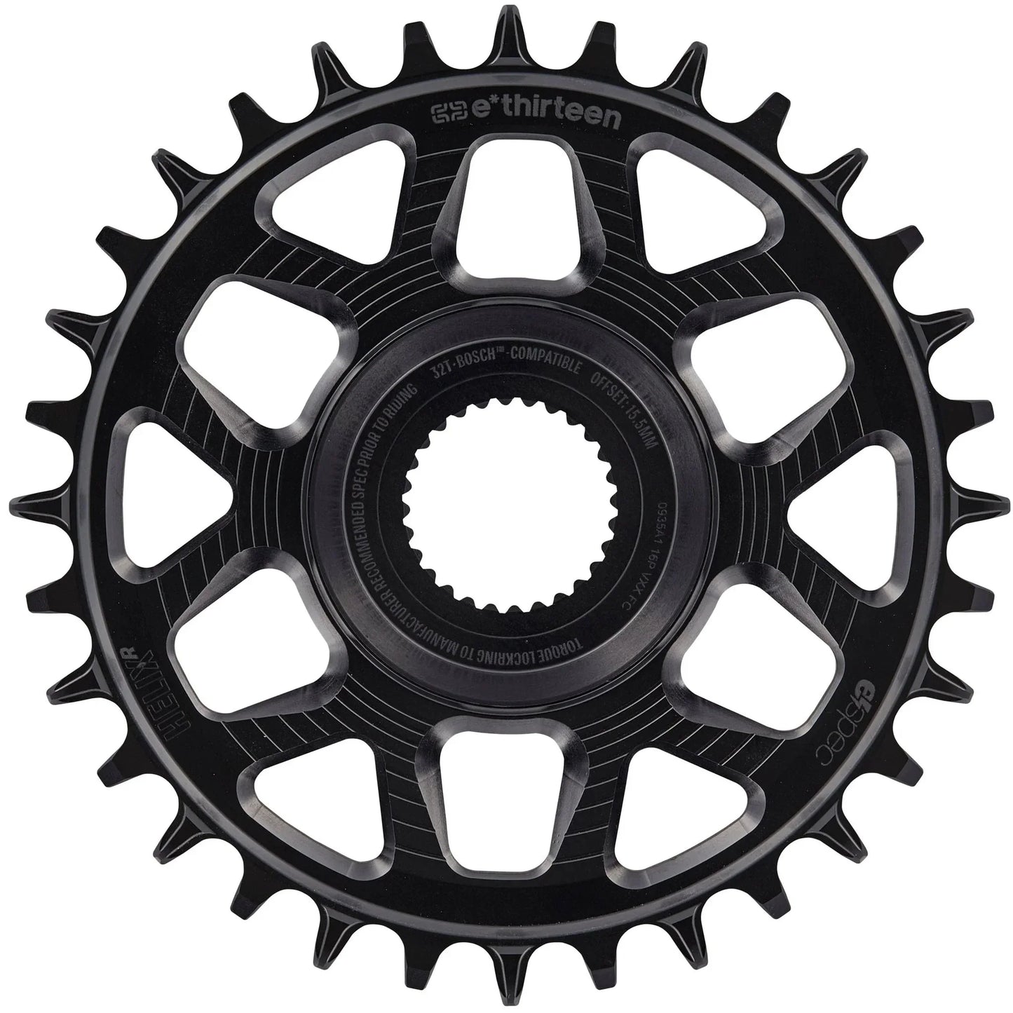 e*thirteen Helix Race e*spec Chainring - Bosch Gen4 Direct Mount 13mm Offset 32T 11/12 Speed BLK - Bicycle Warehouse