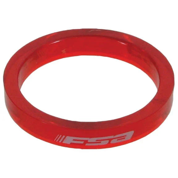 PolyCarb Headset Spacer 1-1/8"x5mm Red 10/C - Bicycle Warehouse