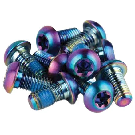 Titanium T25 Rotor Bolt Kit - Rainbow Set of 12 - Bicycle Warehouse