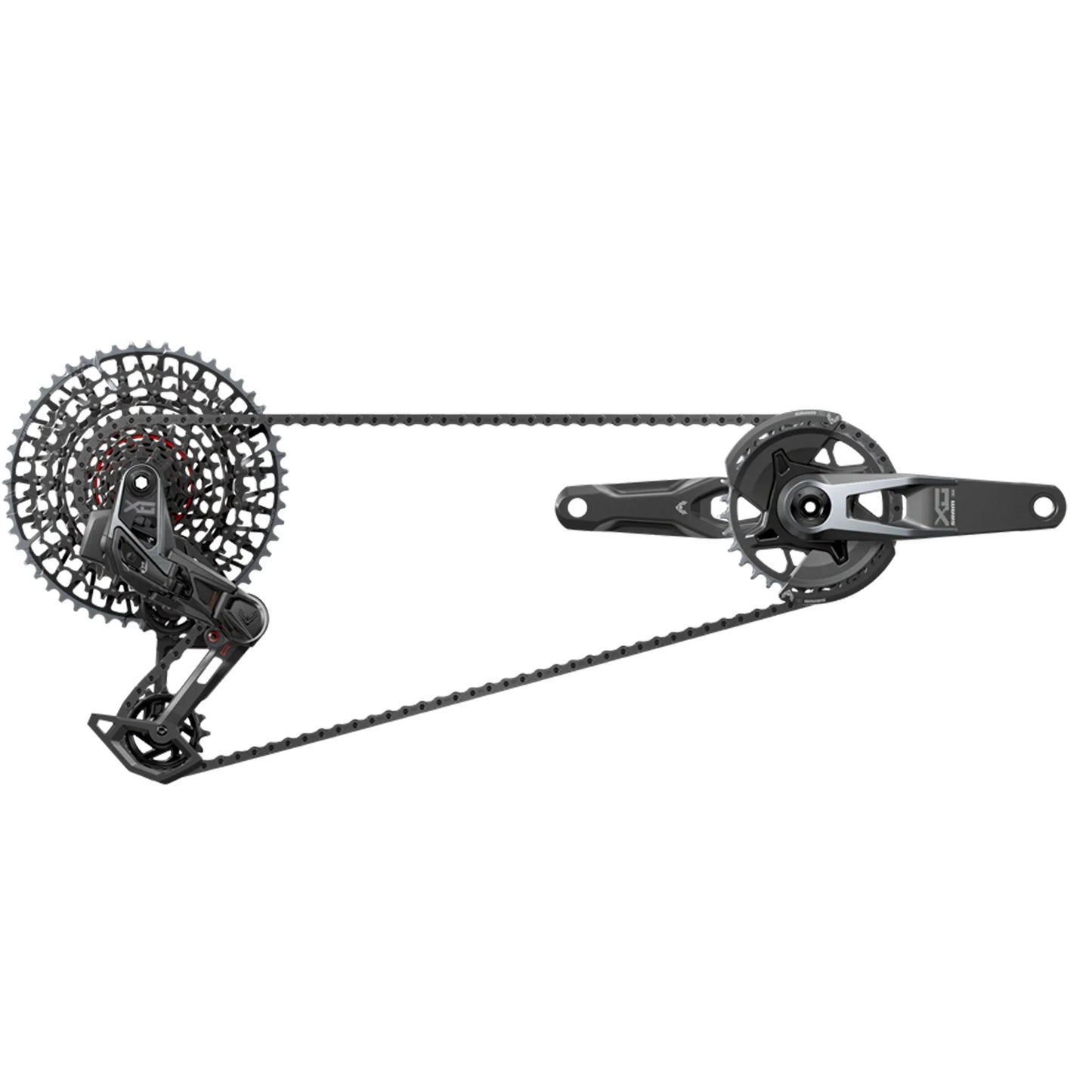 SRAM X0 T-Type Eagle V2 AXS Groupset 165mm Black - Bicycle Warehouse