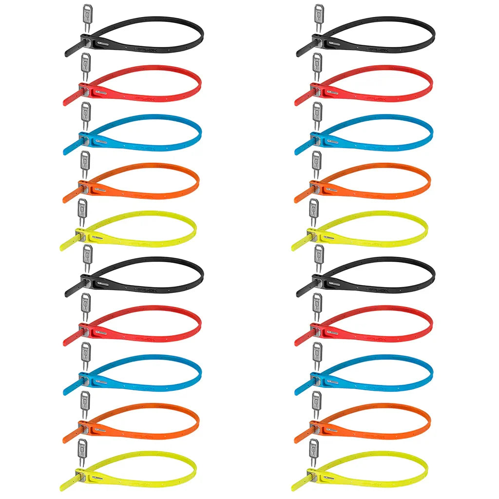 Z Lok 20 Count Zip Key Lock Multi Color - Bicycle Warehouse