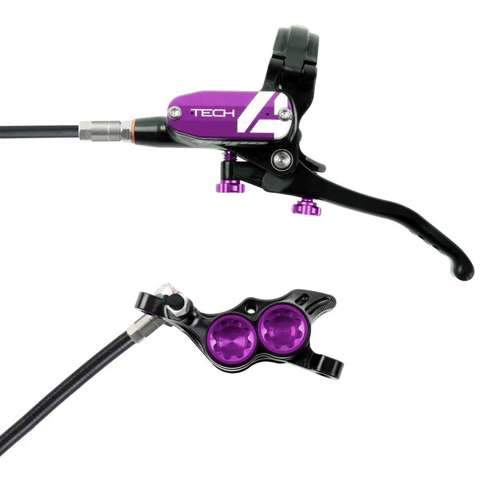 Tech 4 E4 Disc Brake and Lever Set - Rear Hydraulic Post Mount Purple - Bicycle Warehouse