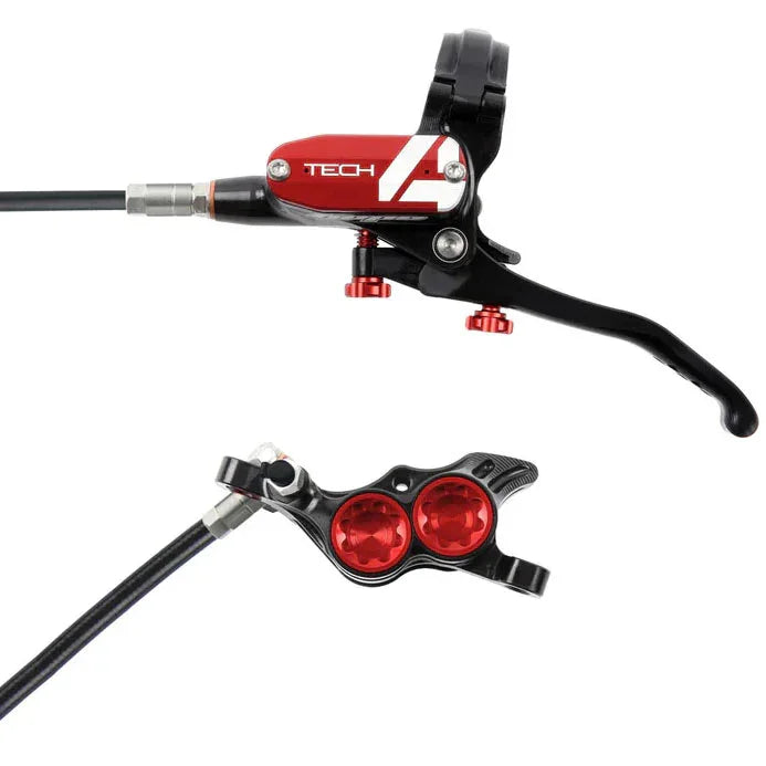 Tech 4 E4 Disc Brake and Lever Set - Front Hydraulic Post Mount Red - Bicycle Warehouse