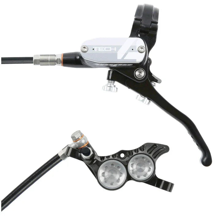 Tech 4 V4 Disc Brake and Lever Set - Rear Hydraulic Post Mount Silver - Bicycle Warehouse